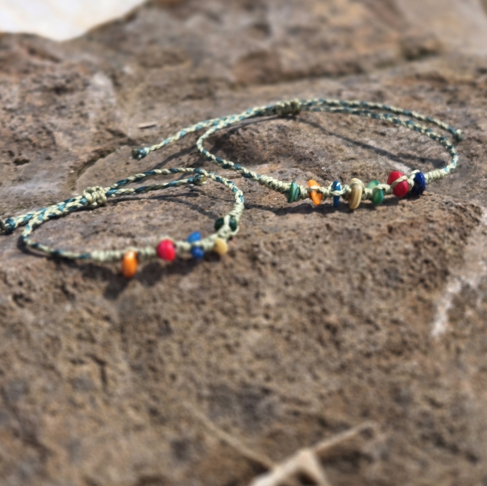 014 New Handmade Parent & Child Puka Shell Braided Bracelets Set